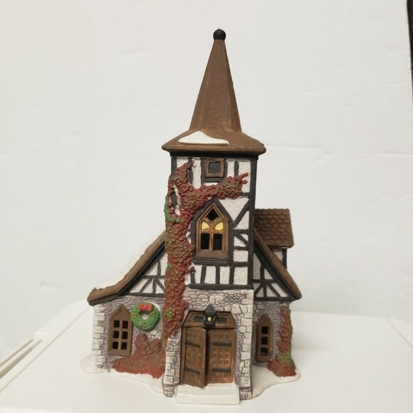 DICKINSON OLD MICHAEL CHURCH POR Intro 1992 Retired December 1996 Lighted - Picture 4 of 12